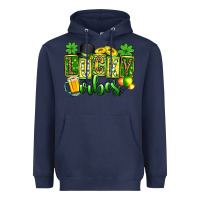 Navy St. Patrick's Lucky vibes Heavyweight Hoodie - OliviaCreatesArt