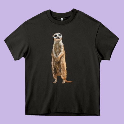 Meerkat Heavy Core Tee Designed By Lillyallendesigns