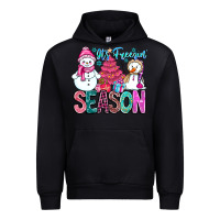 Black It's Freezin Season Urban Hoodie - CowhideDigitalArt