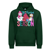 Forest Green It's Freezin Season Urban Hoodie - CowhideDigitalArt