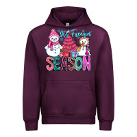 Mauve Wine It's Freezin Season Urban Hoodie - CowhideDigitalArt