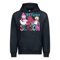 Navy It's Freezin Season Urban Hoodie - CowhideDigitalArt