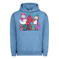 Pigment Pebble Blue It's Freezin Season Urban Hoodie - CowhideDigitalArt