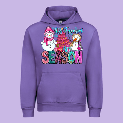 It's Freezin Season Urban Hoodie Designed By Cowhidedigitalart