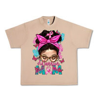 Burro Warrior Mom Messy Bun With Flowers Urban Heavy Tee - BundleAndBundleShop