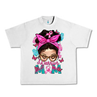 Lunar Rock Warrior Mom Messy Bun With Flowers Urban Heavy Tee - BundleAndBundleShop