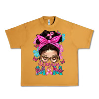 Peanut Butter Warrior Mom Messy Bun With Flowers Urban Heavy Tee - BundleAndBundleShop