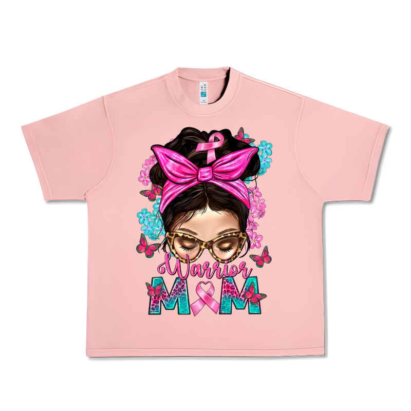 Warrior Mom Messy Bun With Flowers Urban Heavy Tee by BundleAndBundleShop | Teevron
