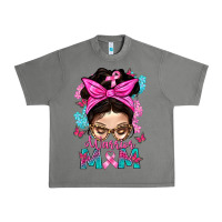 Tornado Warrior Mom Messy Bun With Flowers Urban Heavy Tee - BundleAndBundleShop
