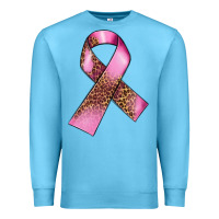 Ocean Blue Breast Cancer ribbon Premium Sweatshirt - FaDigitalArtStudio