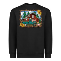 Black western barn with farm animals Heavyweight Sweatshirt - RanaPortraitStore