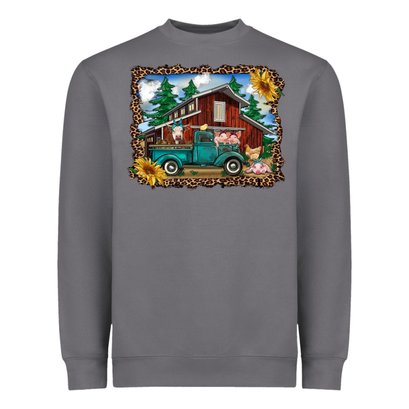 Western Barn With Farm Animals Heavyweight Sweatshirt by RanaPortraitStore | Teevron
