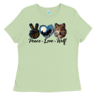 Matcha peace love wolf head Ladies Tee - LillyAllenDesigns