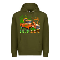 Army Green St. Patrick's Loads of luck with gnome Premium Hoodie - HowdyJamesFarm
