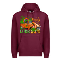 Burgundy St. Patrick's Loads of luck with gnome Premium Hoodie - HowdyJamesFarm