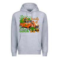 Heather Grey St. Patrick's Loads of luck with gnome Premium Hoodie - HowdyJamesFarm