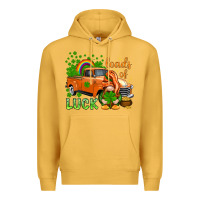 Mustard St. Patrick's Loads of luck with gnome Premium Hoodie - HowdyJamesFarm