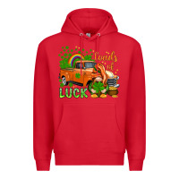 Red St. Patrick's Loads of luck with gnome Premium Hoodie - HowdyJamesFarm