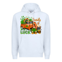 White St. Patrick's Loads of luck with gnome Premium Hoodie - HowdyJamesFarm