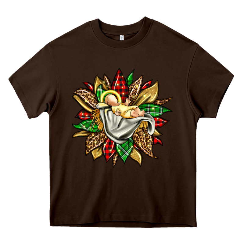 Christmas Baby Jesus Sunflower Heavy Core Tee by Jasminsmagicworld | Teevron