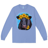 Colony Blue black angus with sunflower Long Sleeve Tee - RanaPortraitStore