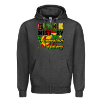 Charcoal Heather black history is american history Zipper Hoodie - CowGirlArtShop