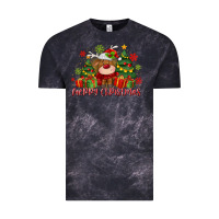 Cloud Black merry christmas reindeer Vintage Tee - MaliasSmallBusiness