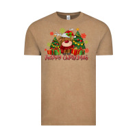 Vintage Coffee merry christmas reindeer Vintage Tee - MaliasSmallBusiness