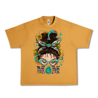 Peanut Butter Western Messy Bun Mom With Sunflower Urban Heavy Tee - BundleAndBundleShop