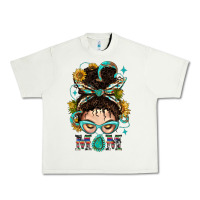 Pistachio Western Messy Bun Mom With Sunflower Urban Heavy Tee - BundleAndBundleShop