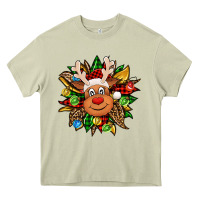 Christmas Reindeer Sunflower Heavy Core Tee | Teevron