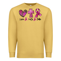Antique Gold Love Faith cure Breast Cancer Premium Sweatshirt - FaDigitalArtStudio