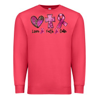 Love Faith Cure Breast Cancer Premium Sweatshirt | Teevron