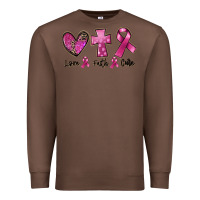 Chestnut Love Faith cure Breast Cancer Premium Sweatshirt - FaDigitalArtStudio