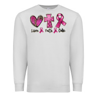 Dove Grey Love Faith cure Breast Cancer Premium Sweatshirt - FaDigitalArtStudio