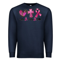 Navy Love Faith cure Breast Cancer Premium Sweatshirt - FaDigitalArtStudio