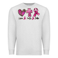 Oatmeal Heather Love Faith cure Breast Cancer Premium Sweatshirt - FaDigitalArtStudio