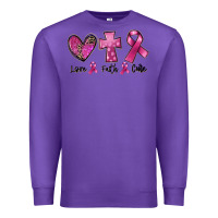 Purple Love Faith cure Breast Cancer Premium Sweatshirt - FaDigitalArtStudio