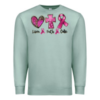Seafoam Love Faith cure Breast Cancer Premium Sweatshirt - FaDigitalArtStudio