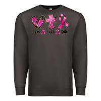Smoke Love Faith cure Breast Cancer Premium Sweatshirt - FaDigitalArtStudio