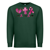 Sports Green Love Faith cure Breast Cancer Premium Sweatshirt - FaDigitalArtStudio