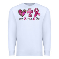 White Love Faith cure Breast Cancer Premium Sweatshirt - FaDigitalArtStudio