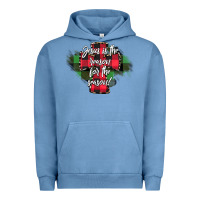 Pigment Pebble Blue Jesus is the Reason For The Season Urban Hoodie - CowhideDigitalArt