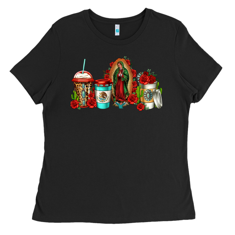 Lady Of Guadalupe Coffee Ladies Tee by Jasminsmagicworld | Teevron
