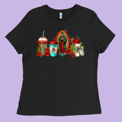 Lady Of Guadalupe Coffee Ladies Tee Designed By Jasminsmagicworld