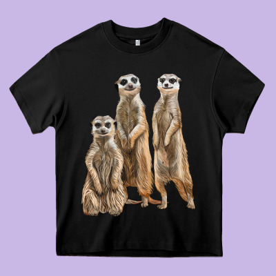 3 Meerkat Heavy Core Tee Designed By Lillyallendesigns