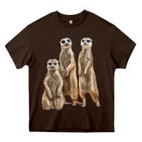 Chocolate Brown 3 meerkat Heavy Core Tee - LillyAllenDesigns