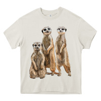 Cream 3 meerkat Heavy Core Tee - LillyAllenDesigns