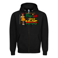 Black free ish since 1865 black girl peekaboo juneteenth Zipper Hoodie - CowGirlArtShop