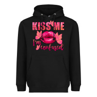 Black Kiss me i'm so confused Valentine's Day Heavyweight Hoodie - FaDigitalArtStudio